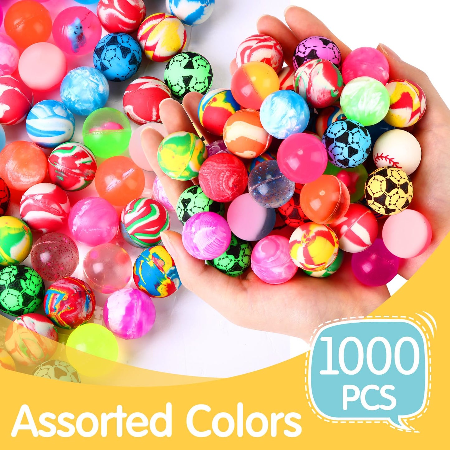 PullCrease 200 Pieces Bouncy Balls in Bulk 25 Mm/ 1 Inch Rubber High Bouncing Balls for Kids Colorful Bouncy Ornament for Kids P