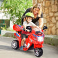 HONEY JOY Kids Motorcycle, 6V Electric Motorcycle for Kids, LED Headlights, Music, Pedal, Storage Trunk, Horn, 3-Wheeler Ride On