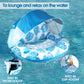 Coolcooldee New Upgraded Pool Chair Float With Shade,Xl Pool Floats For Adults Heavy Duty,Inflatable Pool Chair Lounge Float With Cup Holder & Backrest For Pool,Lake,Beach