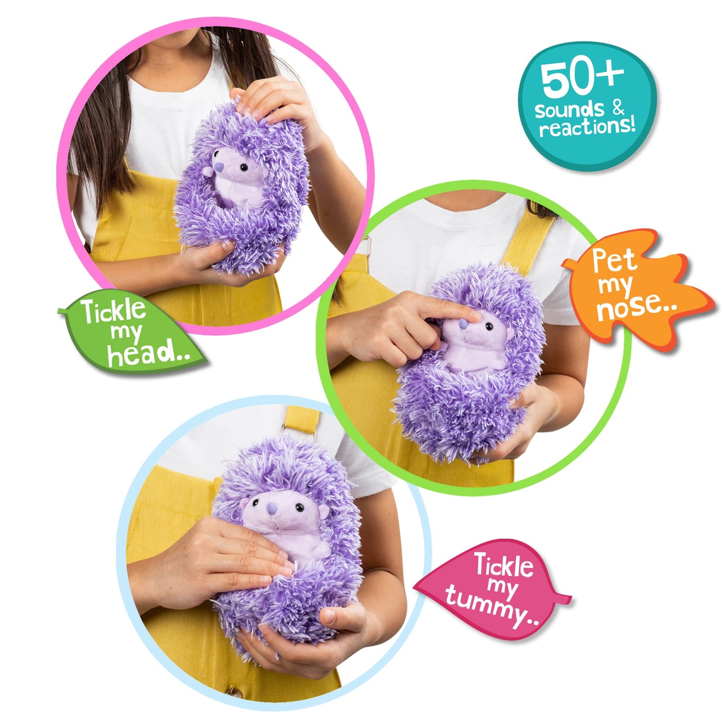 Curlimals - Higgle The Hedgehog - Interactive, Animated, Talking, Giggling Toy Pet, Over 50 Sounds, 5'' Plush - New 2023 - Best