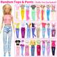 Ecore Fun 39 Pcs Doll Clothes And Accessories 3 Fashion Dresses 10 Slip Dresses 3 Tops 3 Pants 10 Necklaces 10 Shoes Fashion Casual Outfits Perfect For 11.5 Inch Dolls