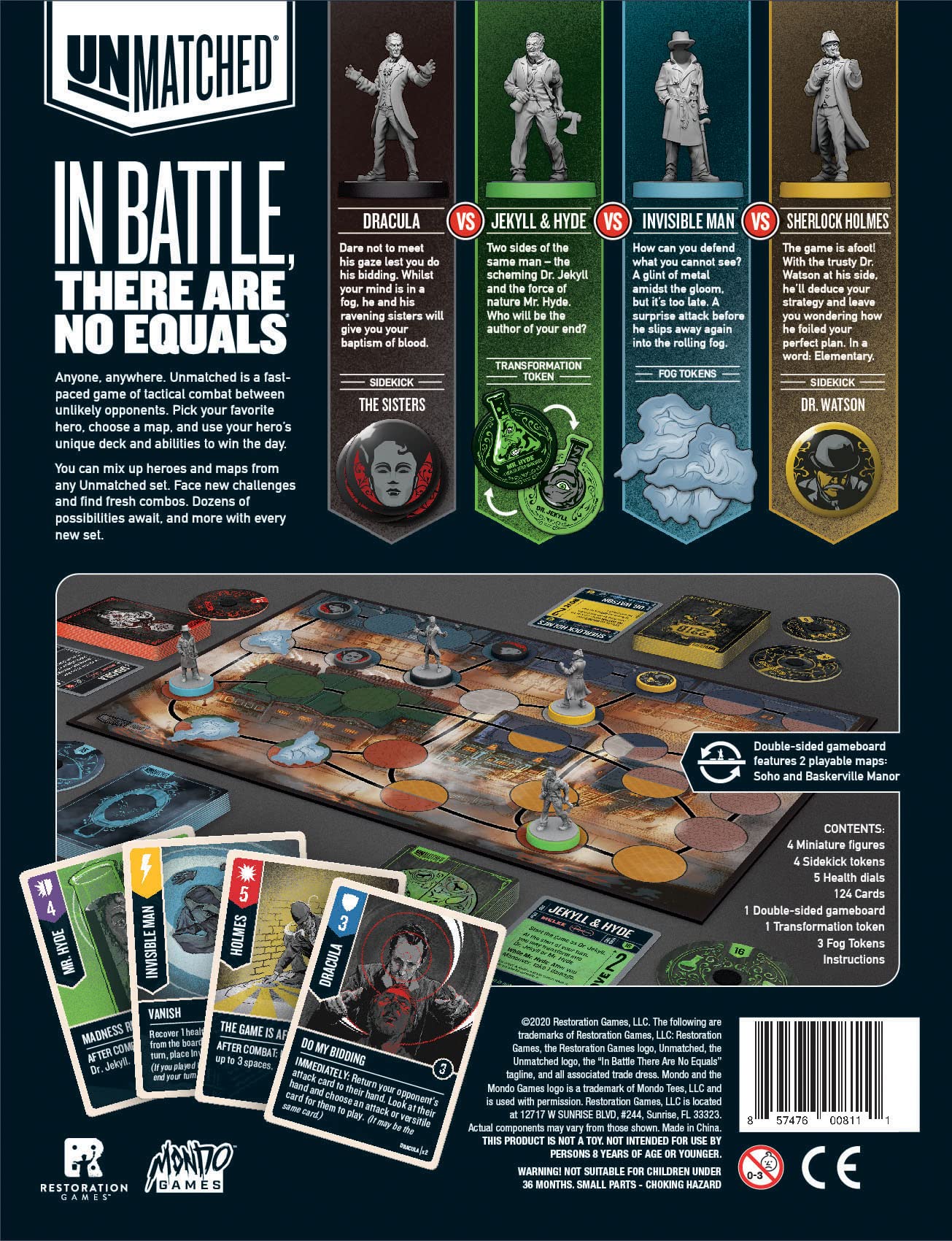 Restoration Games Unmatched: Cobble and Fog - Strategy Fighting Game for Family and Teens, Cardboard, Model 222489