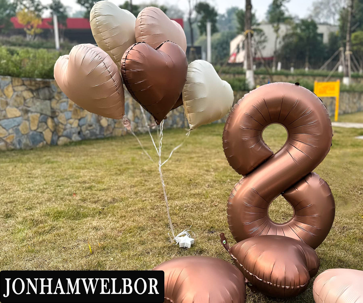 Jonhamwelbor 40 Inch Number 8 Balloon Large Big Mylar Foil Number Helium Balloon With Heart Balloons For Girl Boy 8Th Year Old B