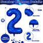 21St Birthday Balloons For Boys, Large Dark Blue Foil Number 21 Balloons, Navy Royal Blue Self Inflating Helium Globos Azules Ma
