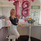 Pink 8 Balloon, Number Balloons 40 Inch, 8Th Birthday Decorations For Girls, Birthday Balloons, Pink Party Supplies, Number 8 Ba