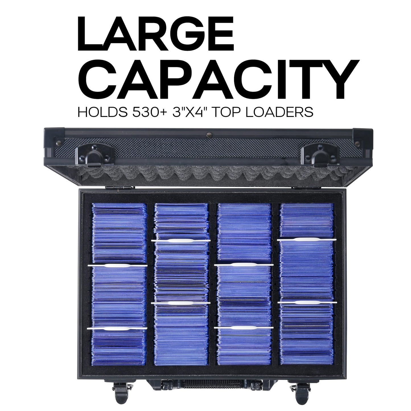 D DACCKIT Toploaders Storage Box - Hard Case for 3" x 4" 35pt Card Holders, Holds 600+ Top Loaders, Durable Plastic