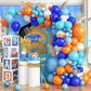 Blue And Orange Balloon Garland Arch Kit, Klein Navy Light Blue Teal Orange White Metallic Under The Sea Balloon Arch Kit For Bo