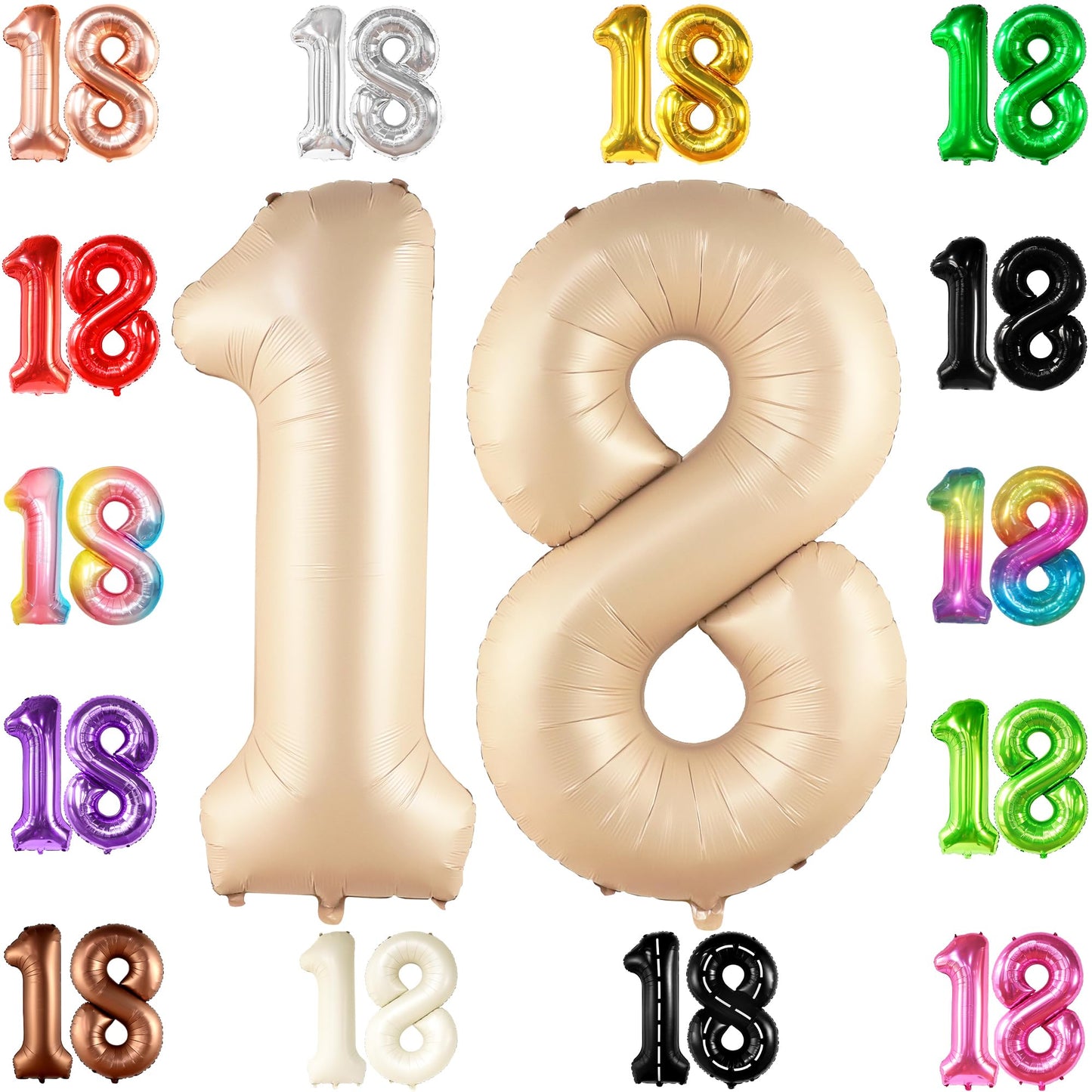 Katchon, Coffee Brown 18 Number Balloon - 40 Inch, | Brown 18 Balloon Numbers For Coffee Birthday Decorations, 18Th Birthday Decorations For Girls | Safari Theme Party, Brown Birthday Decorations