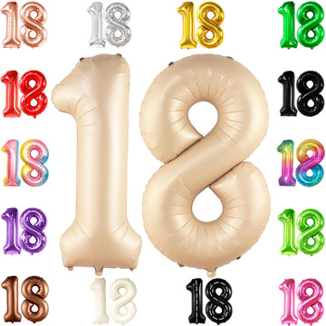Katchon, Coffee Brown 18 Number Balloon - 40 Inch, | Brown 18 Balloon Numbers For Coffee Birthday Decorations, 18Th Birthday Decorations For Girls | Safari Theme Party, Brown Birthday Decorations