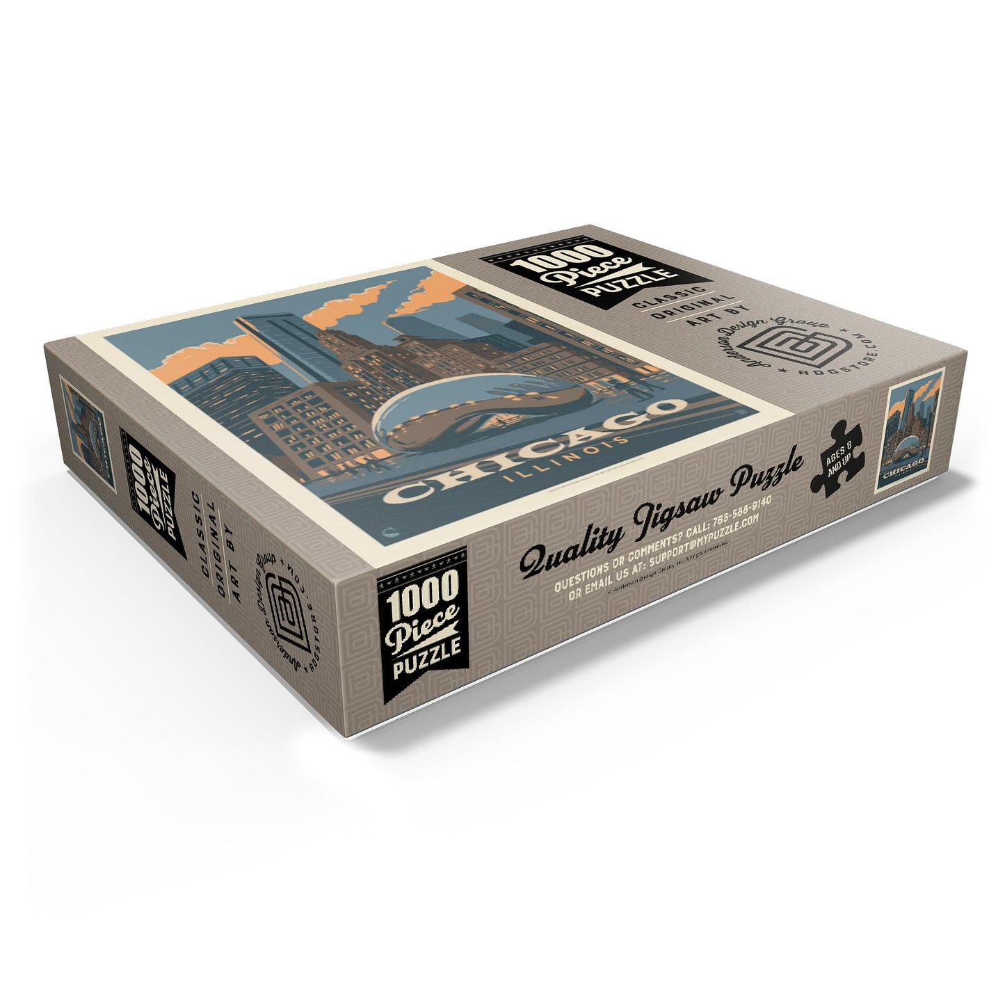 Mypuzzle Chicago, Il: Magic Bean, Vintage Poster - Premium 1000 Piece Jigsaw Puzzle For Adults
