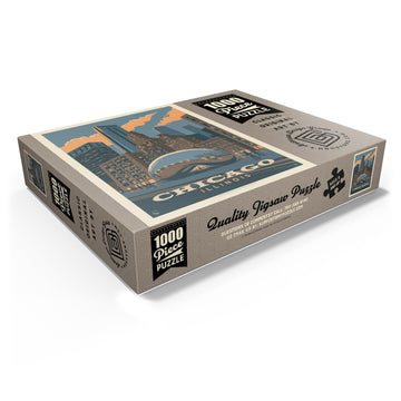 Mypuzzle Chicago, Il: Magic Bean, Vintage Poster - Premium 1000 Piece Jigsaw Puzzle For Adults