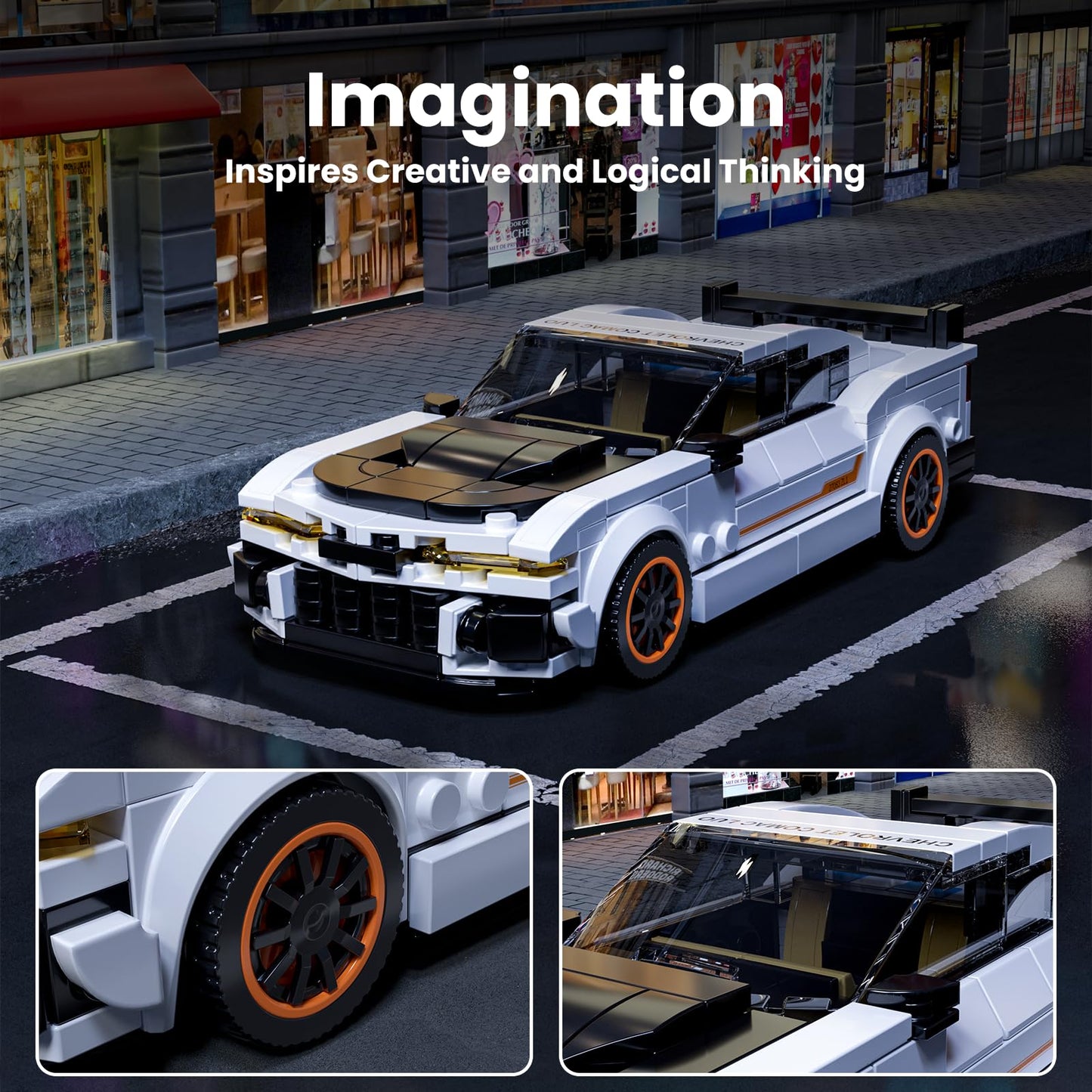Mould King Zl1 Classic Sports Car Building Kits, Moc Racing Car Toys Model, Vehicle Blocks Set Suitable For Boys To Build, House