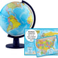 Waypoint Geographic Scout+ With Map, World Globe For Kids, Decorative Classroom Globe With Stand, More Than 4000 Places, 12” Interactive Globe, Bonus Map Included, Blue