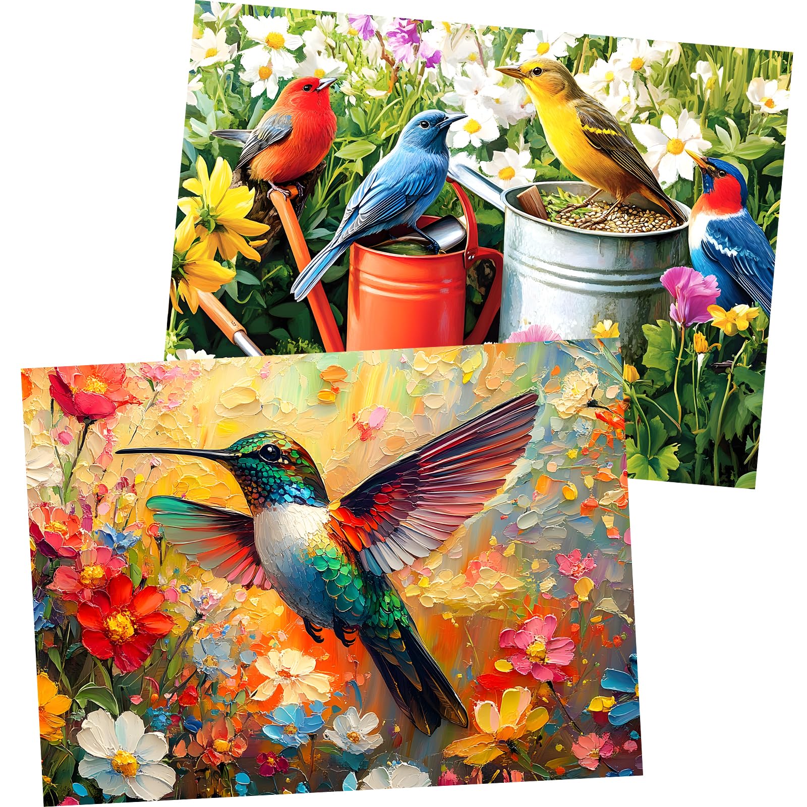 2 Pack Jigsaw Puzzles 300 Pieces for mature-themeds  Hummingbird Puzzle for mature-themeds Kids Seniors  Bird 300 Pieces Puzzle No Dust Pieces Fit Together Perfectly  Challenging Puzzles Family Game Gift Toy