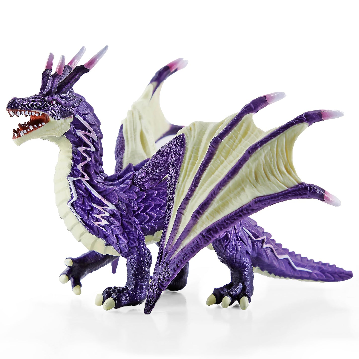 Recur Thunder Dragon Action Figurine, 7.4 Inch Purple Dragon Toys For Boys Girls Kids, Rpg Figures Miniatures For Tabletop Display & Roleplaying, Collectors Toy Age 3 +