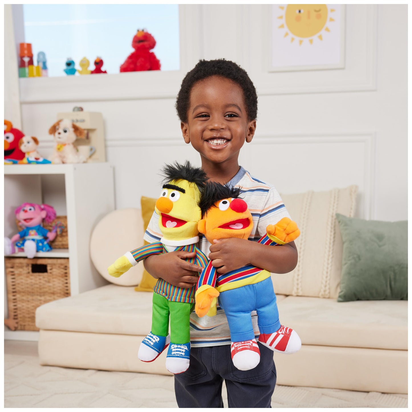 GUND Bert Muppet Plush Toy, Premium Polyester, Yellow, 14”, Model 075364, Ages 1 & Up