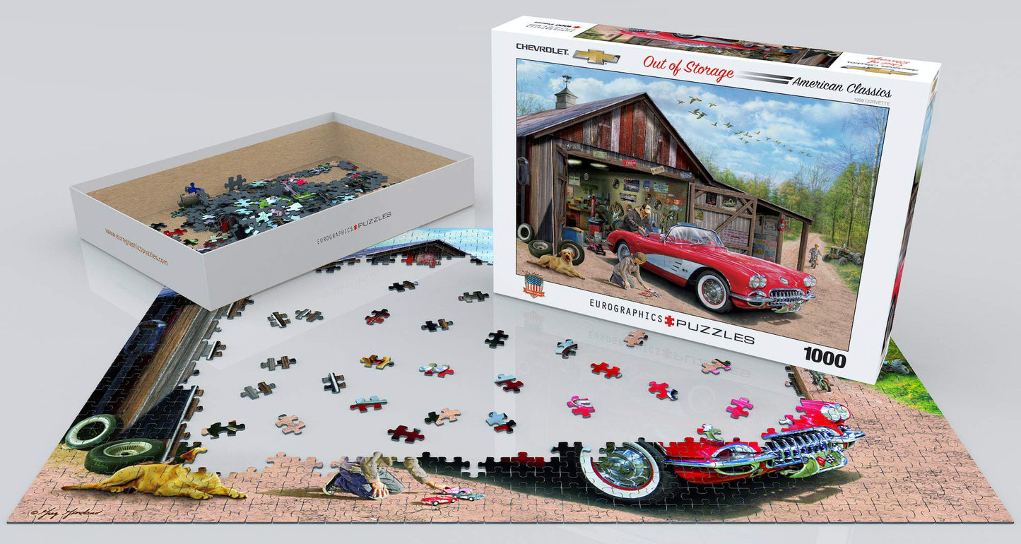 Out Of Storage (1959 Corvette) By Greg Girdano 1000-Piece Puzzle