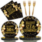 Kepeel 96Pcs 50Th Birthday Party Tableware Set, Back In 1973 Birthday Party Decorations Supplies For Men Women Cheers To 50 Year