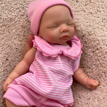 OtardDolls Silicone Baby Doll 11 Inch Full Silicone Lifelike Reborn Realistic Mini Dolls with Accessories Set