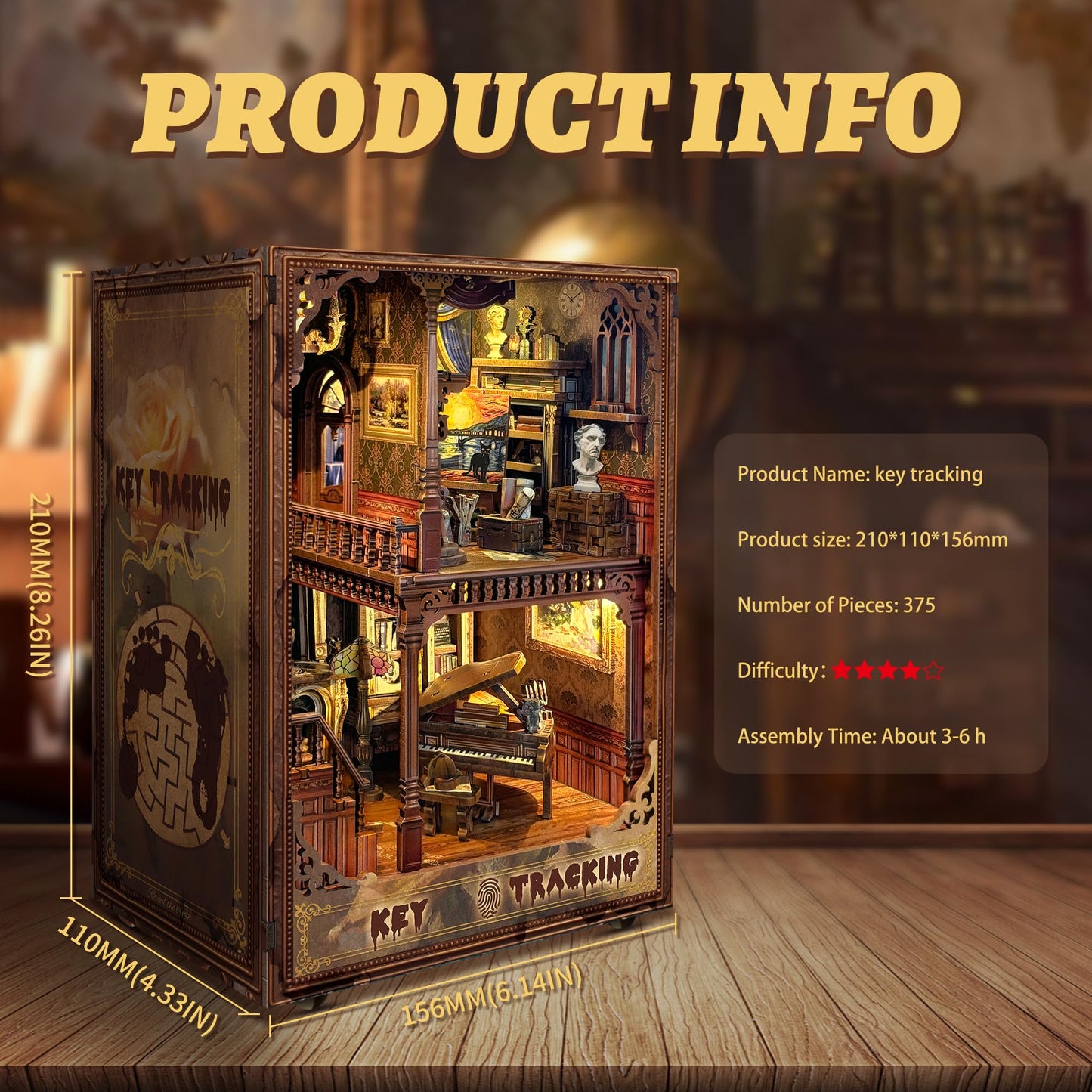 Strucwood Book Nook Kit-Diy Dollhouse Kit 1:24 Scale Wooden Miniature Studio With Dust Cover Bookshelf Decor 3D Puzzle Book Nook
