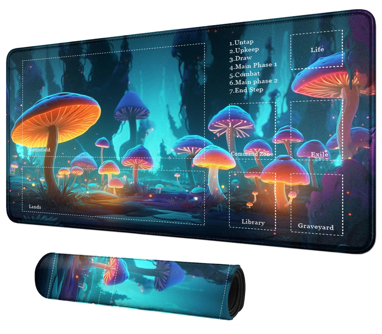 DIGTIALL Card Mat for MTG & TCG Playmat Mouse Pad,24'' x 14'' Game Mat for MTG RPG CCG Trading Card Game Playmats Table Mat Perf
