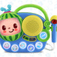 Ekids Auxiliary Cocomelon Toy Singalong Boombox With Microphone For Toddlers, Built-In Music And Flashing Lights, Fans Of Cocomelon Gifts