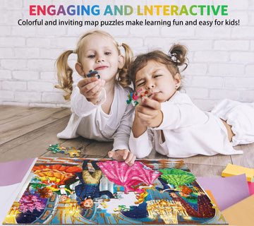 Jigsaw Puzzles For Kids Ages 4-8, 6-8, 8-10 - Princesses At The Dance - 100 Piece Princesses Puzzles For Children, Learning Educational Toys For 4 5 6 7 8 9 10 Year Old Girls