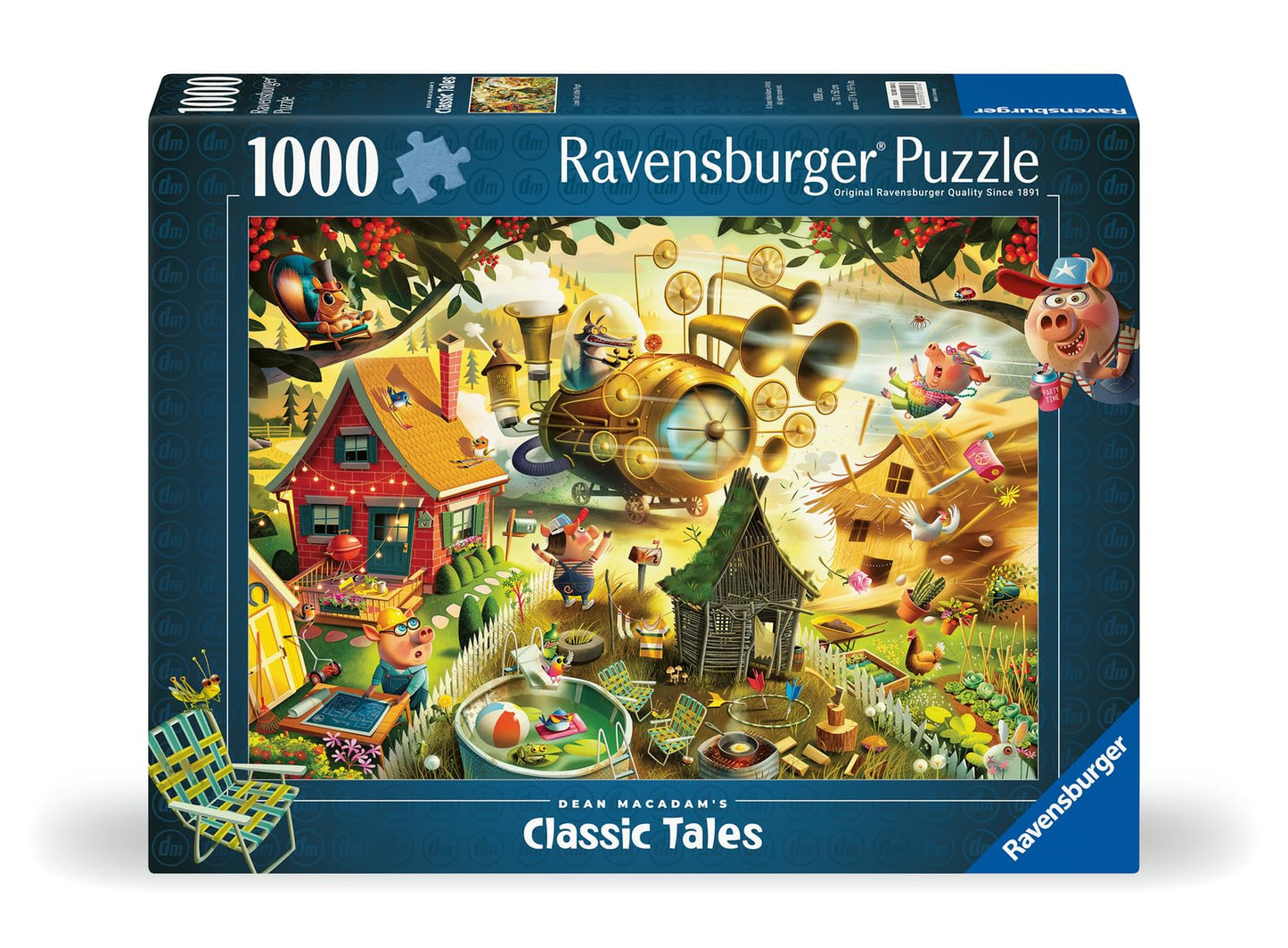 Ravensburger 1000 Piece Jigsaw Puzzle - Look Out Little Pigs - 27x20 inches, Cardboard, Multi Color - Premium Quality Art Puzzle for Adults