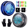Looping D1 Responsive Yoyo For Kids Beginners, 2A Loop Starter Yoyo Easy To Play Basic String Tricks (Blue+Black)