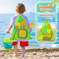 Duducofu Collapsible Beach Sand Toys For Kids Toddlers, Collapsible Sand Bucket With Sifter Shovels Set With Mesh Bag And Sand M