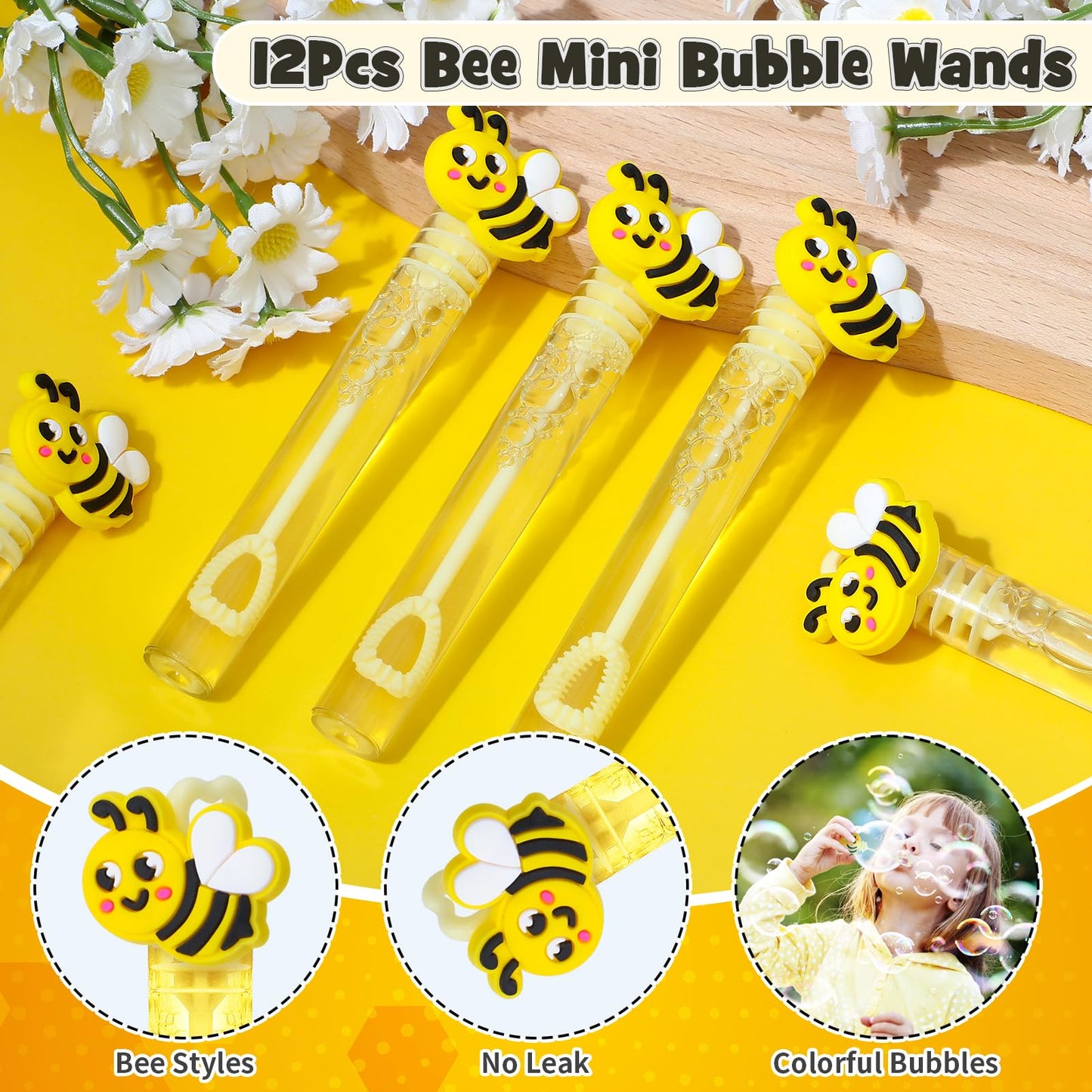 Winrayk 146Pcs Bee Party Favors Birthday Supplies Bee Gift Bag with Cards & Clips Pencil Mini Bubble Wand Honeycomb Silicone Bra