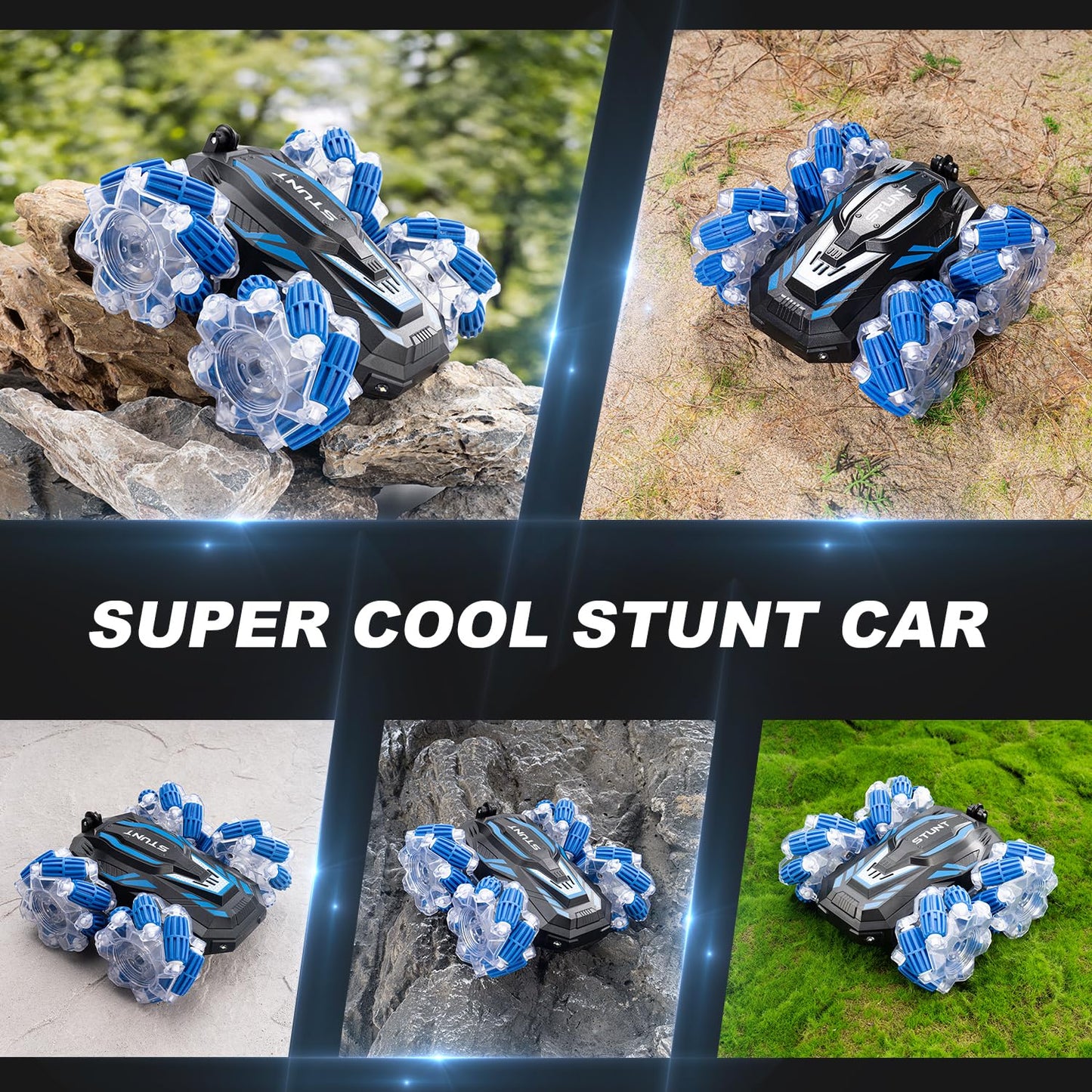 TADOZIC 2.4GHz 4WD Gesture Sensing RC Stunt Car, Double-Sided 360 Flips Remote Control Cars,Best Birthday Gifts for Kids,Gesture
