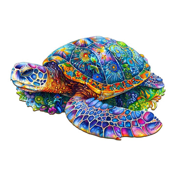Wooden Puzzles For Adults - Fantasy Turtle Wooden Puzzle, Unique Shaped Wooden Jigsaw Puzzles For Adults, Wood Puzzles Adult, Pe