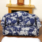 Dollhouse Couch Miniature Sofa With Pillows Dollhouse Living Room Funiture 1:12 Scale Model 3 Pcs High Simulation Upholstered Wooden Fabric Armchair Mini Room Artificial House Scene Decoration (Blue)