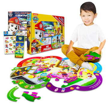 Paw Patrol Puzzle Set - 3 Pc Bundle With Paw Patrol Floor Puzzle, Paw Patrol Hidden Pictures Book, Stickers, More | Paw Patrol F