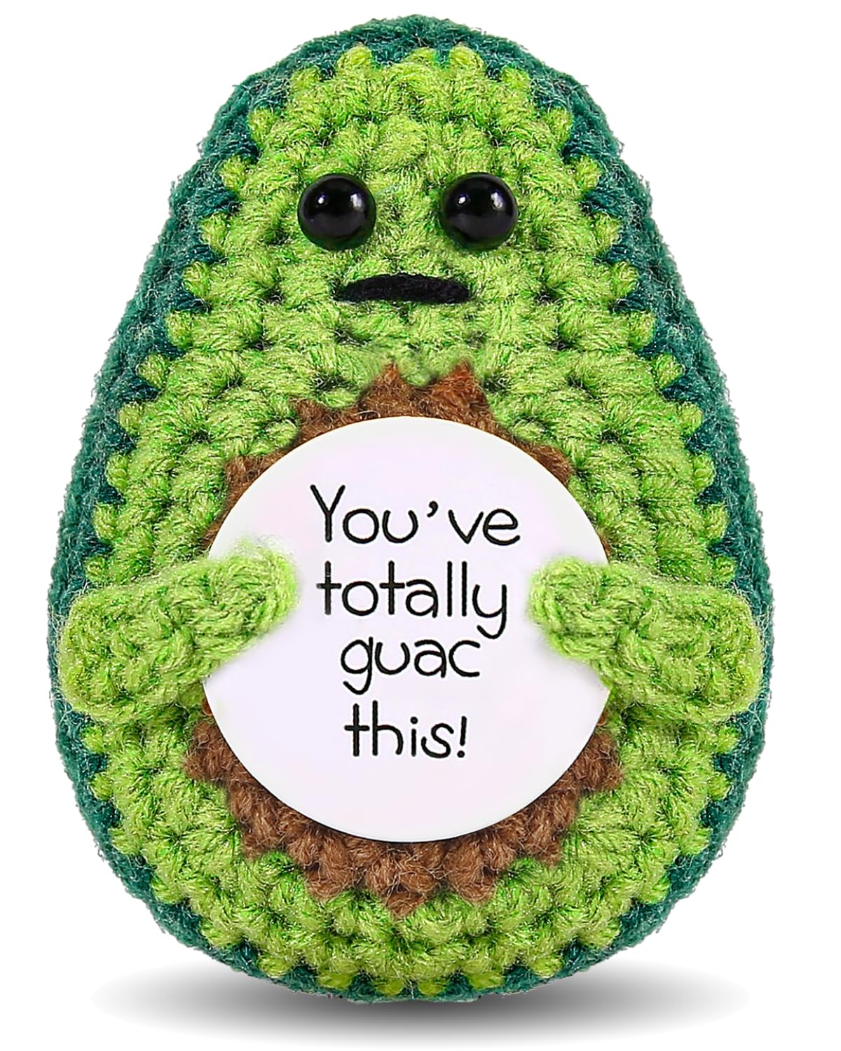 Jelutar Mini Funny Positive Potato, 3 Inch Knitted Doll With Positive Card For Cheer Up Gifts And Party Decorations, Cute Positive Potato Crochet Doll For Birthday Gifts (Positive Avocado)