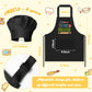 R HORSE 2Pcs Kid Apron and Chef Hat Set Adjustable Children Black Kitchen Apron Dress up Role Play Chef Toy Cooking Baking Paint