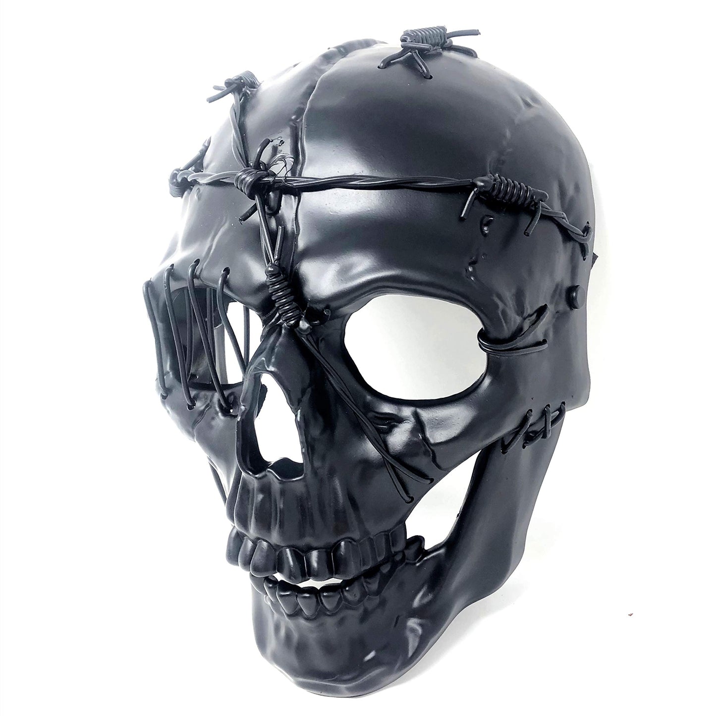 STORM BUY ] Steampunk Style Metallic Scary Horror Skeleton Mask for Halloween Costume Cosplay Party (Black)