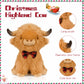 Yzxzm Scottish Highland Cow Stuffed Animal, Christmas Cow Plush Toy, Cute Christmas Stuffed Toys For Kids, 9.8 Inch