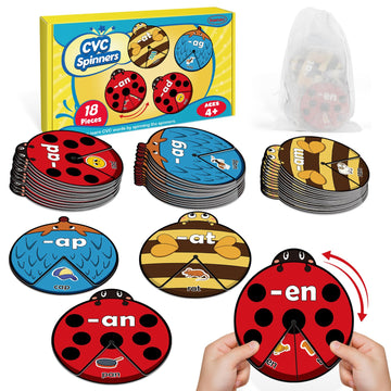 Kasfalci Cvc Word Cards,Cvc Word Games,Phonics Games,Speech Therapy Toys For Toddlers Kids,Learn To Read,Spelling Reading Learni