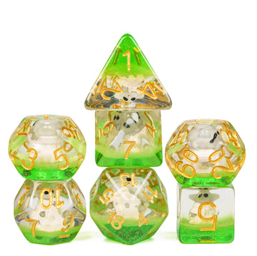 Cusdie 7-Die DND Dice, Polyhedral Dice Set Filled with Animal, for Role Playing Game Dungeons and Dragons D&D Dice MTG Pathfinde