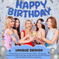 Fulmoon Glitter Pre Strung Happy Birthday Banner No DIY Party Decorations Happy Birthday Sign Decor for Men Women Boy Girls Back