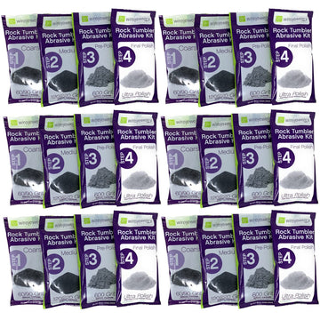 WireJewelry World Stone Mix Rock Tumbler Refill Kit - 3 Lbs. Each of Asia, Brazil and Madagascar Stone Mixes and 6 Batches of 4