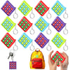 Zomiboo 16 Pcs Tic Tac Toe Game Valentines Party Favor Birthday Goodie Bag Stuffer Keychains Bulk for Kids 8-12 Classroom Prize 