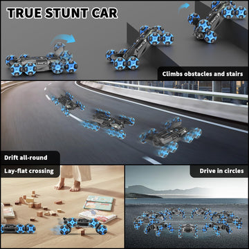 8Wd Gesture Sensing Stunt Rc Cars - 2.4Ghz 360 Rotation Remote Control Car With Spray, Light & Sound, Transform Drift Climbing R