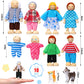 Skylety 10 Pcs Wooden Dollhouse Set Of Mini People Figures Dollhouse Dolls Wooden Doll Pretend Play Figures Accessories(Pretty Style)