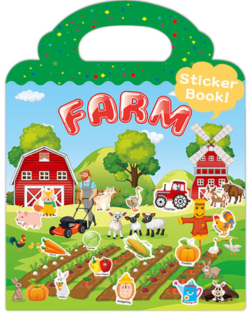 Benresive Reusable Sticker Book For Toddlers 2-4 Years, Fun Travel Stickers For Kids, Waterproof Sticker Books For Toddlers 1-3, Crafts Activities For Todddlers 1-3 2-4 3-5 - Farm