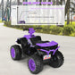 Costzon Kids ATV 12V Electric Vehicle, Purple, LED Lights, Horn, Music, Treaded Tires, Ride-On Car for Boys & Girls