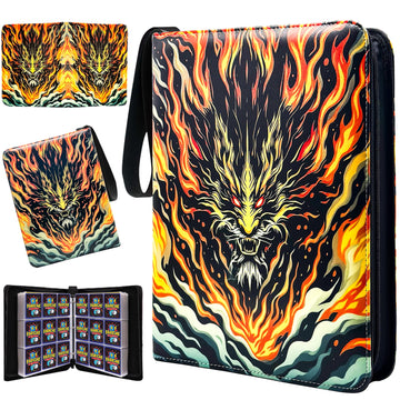 Trading Card Binder for Cards  9-Pocket Portable Card Collector Ablum Holder Book Fits 900 Cards with 50 Removable Sleeve  Waterproof Card Binder Display Storage Carrying Case for TCG-Dragon