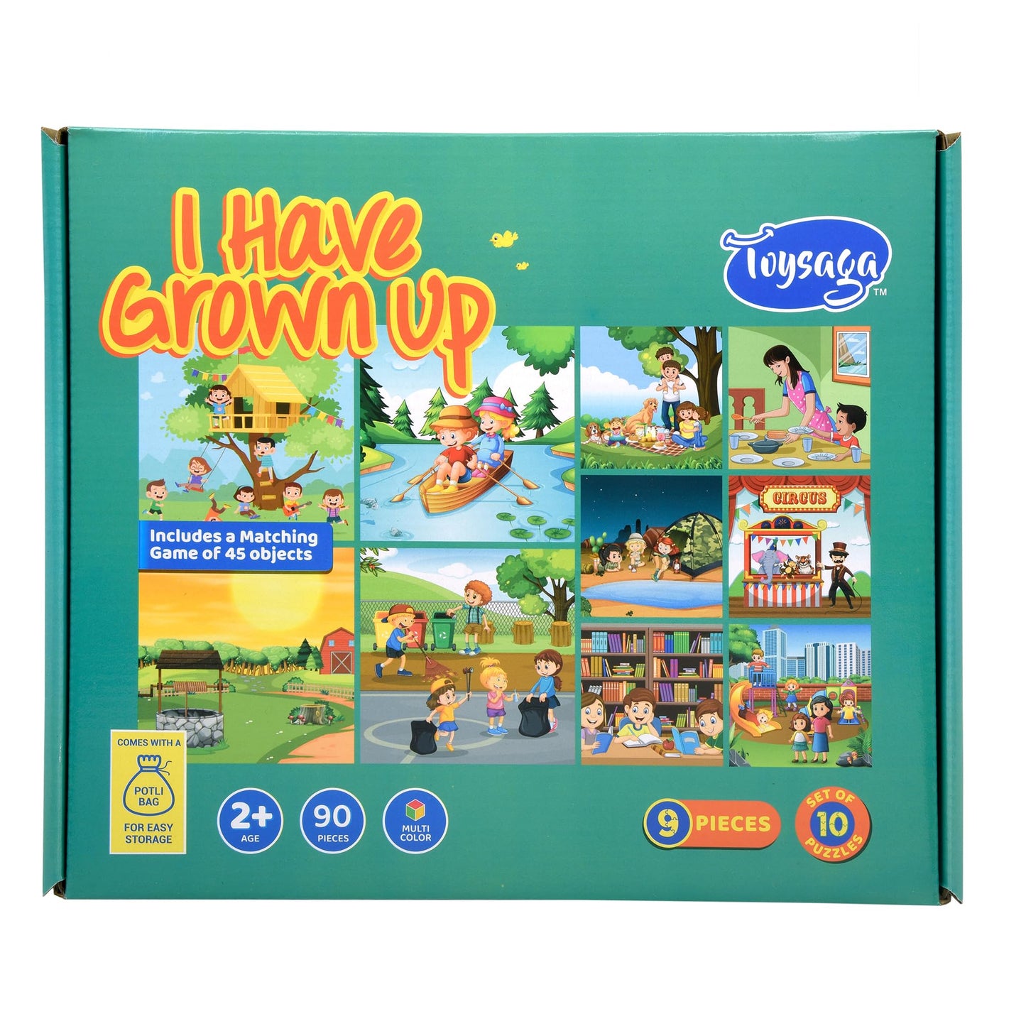 Toysaga I Have Grown Up 10 In 1 Jigsaw Puzzle For Kids Aged 2+ | 90 Pieces Cardboard Puzzles | Matching GameFun & Educational P